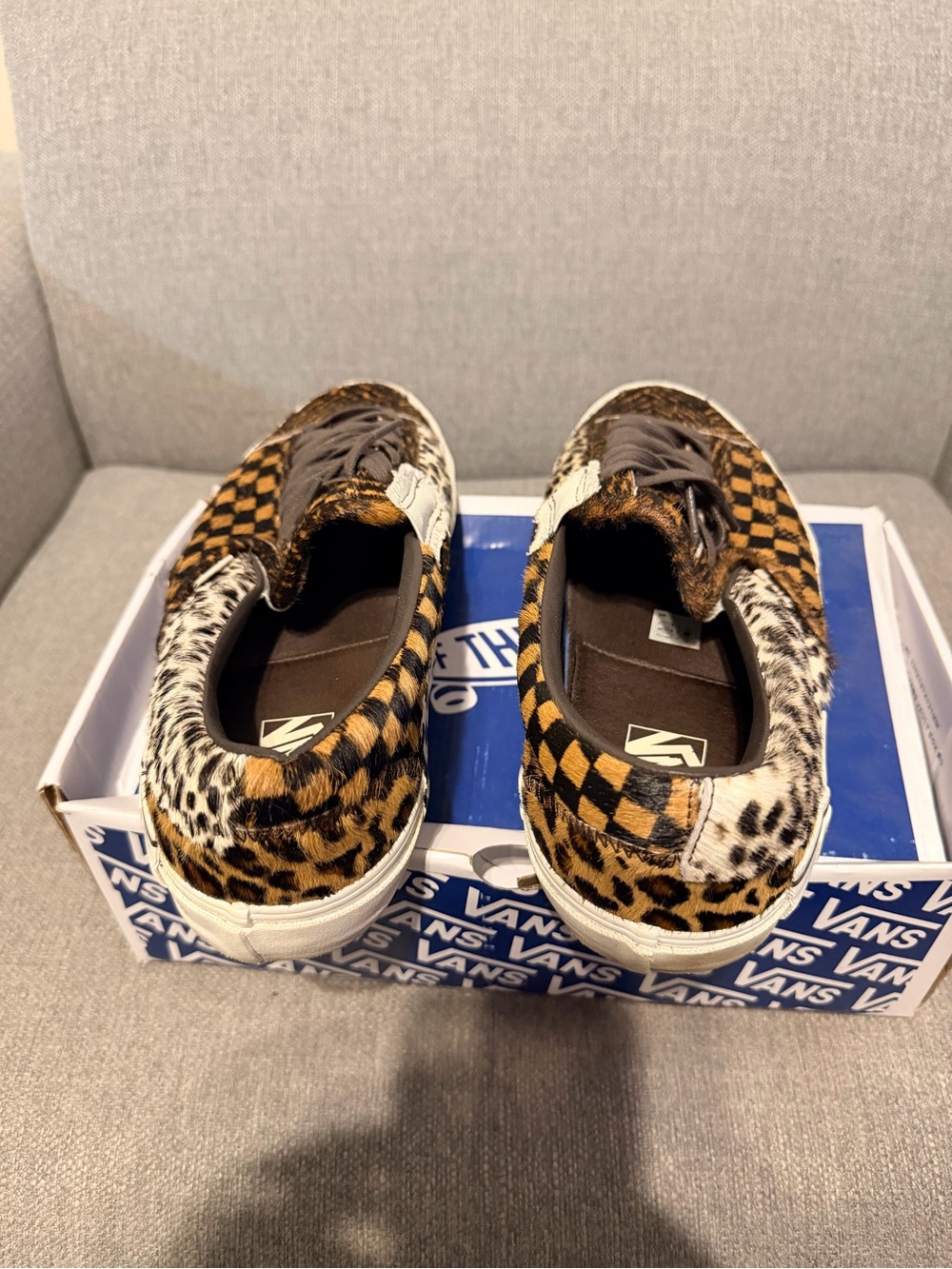 Vans Low Top Mixed Print Sneakers - Brown, Black & Cream - Picture 3 of 5
